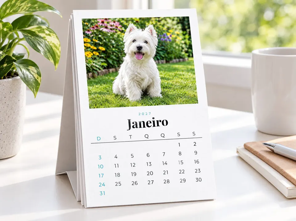 Calendário personalizado: exemplo feito com o arquivo do módulo