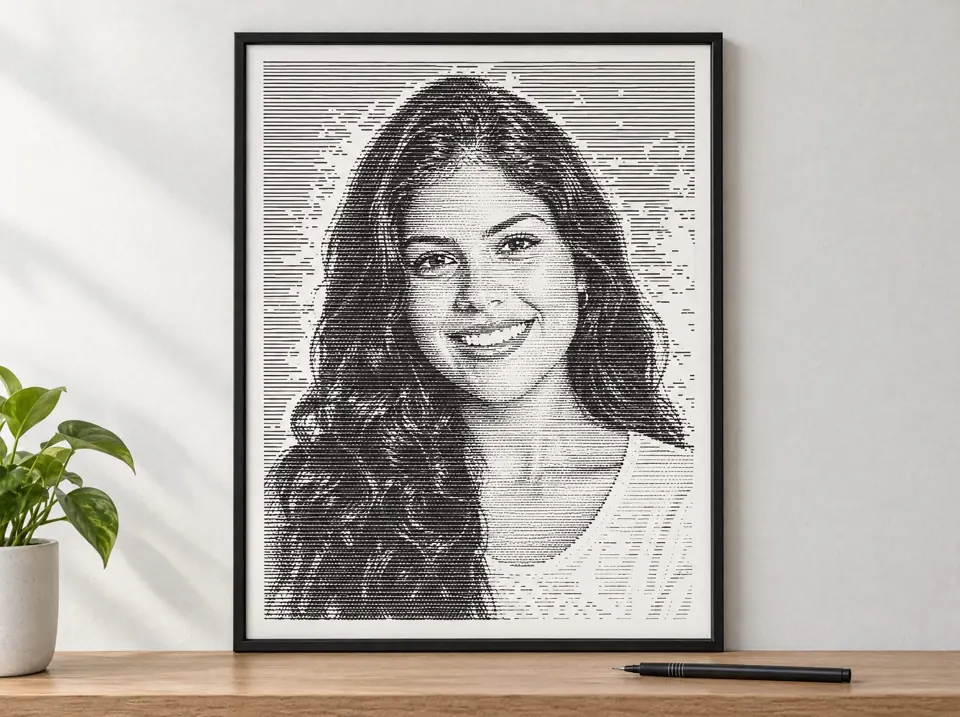 Retrato à Caneta: exemplo feito com o arquivo do módulo