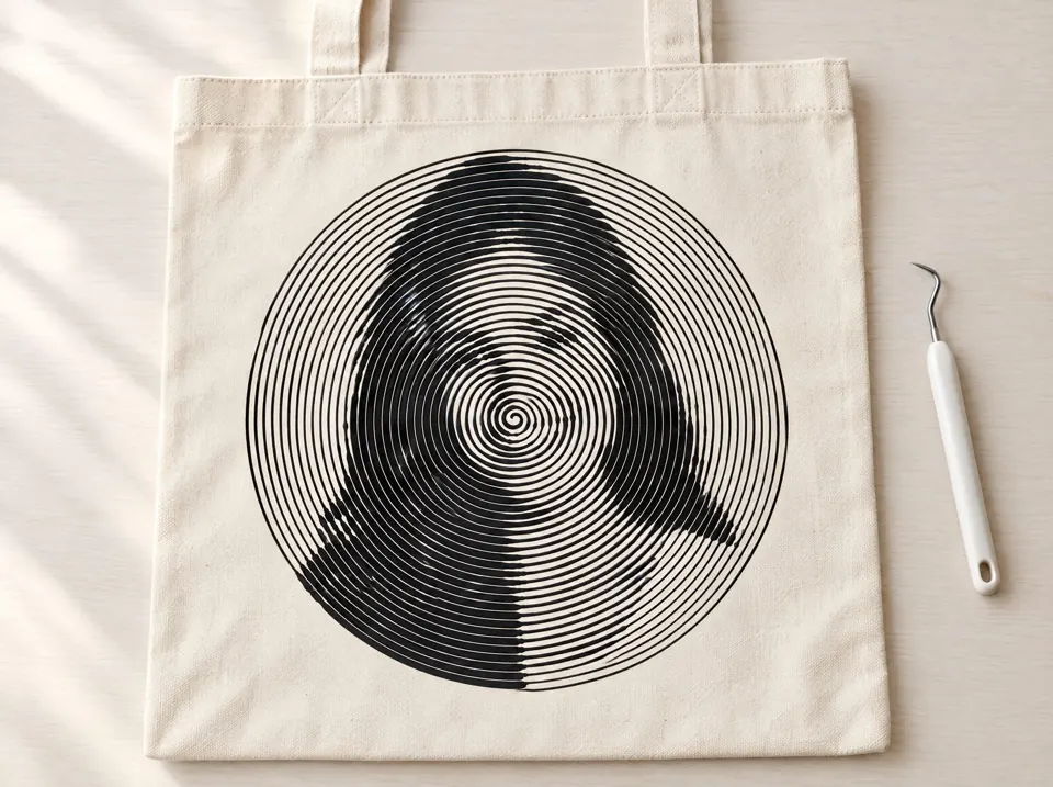 Retrato em Vinil: exemplo feito com o arquivo do módulo